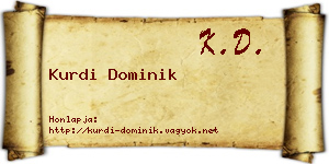 Kurdi Dominik névjegykártya